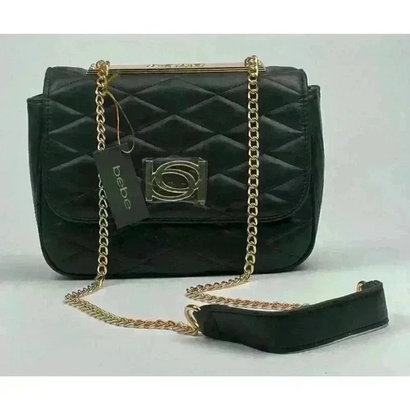 NEW! Bebe Women's Abigail Smooth Flap Shoulder Bag NWT $89 - Picture 1 of 5